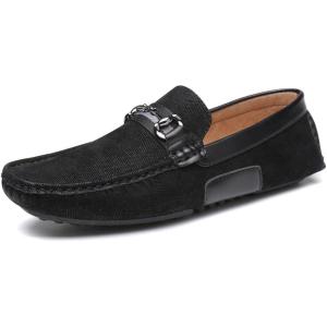 imageDECARSDZ Casual Leather Penny Mens Loafers for Men Slip on Driving Moccasins ShoesBlack