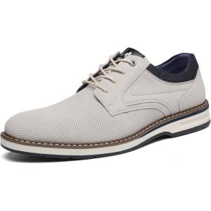 imageDECARSDZ Mens Dress Casual Shoes Lace Up Oxfords for MenBeige047