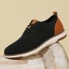 imageDECARSDZ Casual Dress Shoes for Men Fashion LaceUp Mesh Fabric Oxfords Breathable Lightweight for Daily Walking Breeze SneakersBlack