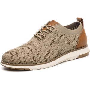 imageDECARSDZ Casual Dress Shoes for Men Fashion LaceUp Mesh Fabric Oxfords Breathable Lightweight for Daily Walking Breeze SneakersBeige