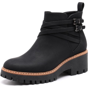 image:imageDECARSDZ Womens Stretch Slip Ankle Boots Lug Sole Comfort Round Toe Short BootiesBlack