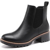 image:imageDECARSDZ Womens Chunky Heel Chelsea Booties Fashion Slipon Ankle Boot with Elastic Side Band Casual Women BootsBlack