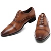 image:imageDECARSDZ Mens Faux Patent Leather Classic Laceup Formal Oxford Tuxedo Dress ShoesBrwon