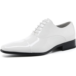 image:imageDECARSDZ Mens Faux Patent Leather Classic Laceup Formal Oxford Tuxedo Dress ShoesWhite